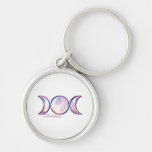 triple moon goddess iridescent pearl keychains