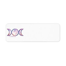 triple moon goddess iridescent pearl return address labels