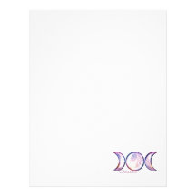 triple moon goddess iridescent pearl personalized letterhead