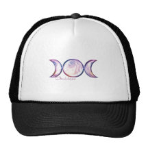 triple moon goddess iridescent pearl mesh hat
