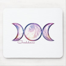 triple moon goddess iridescent pearl mousepad