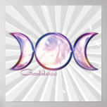 triple moon goddess iridescent pearl print