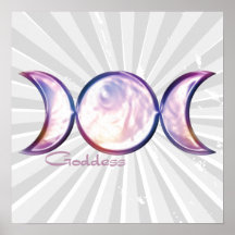 triple moon goddess iridescent pearl print