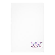 triple moon goddess iridescent pearl personalized stationery