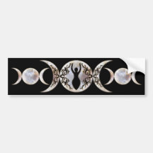 Triple Moon Moonstone Goddess Bumper Stickers