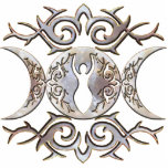Triple Moon Moonstone Goddess photo sculptures