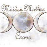 Triple Moon Moonstone, Maiden Mother Crone photo sculptures