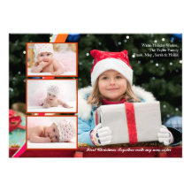 Triple Overlay Photo Card Personalized Announcement