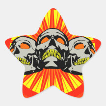 Triple Skulls Sternaufkleber