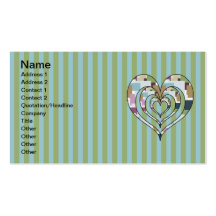 TRIPLE SQUARED HEART BUSINESS CARDS