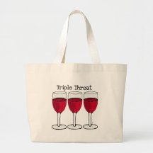TRIPLE THREAT WINE TRIO PRINT TOTE BAGS