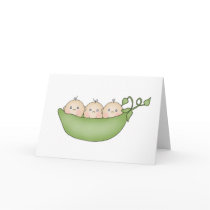 Triplet Peas in a Pod Greeting Card