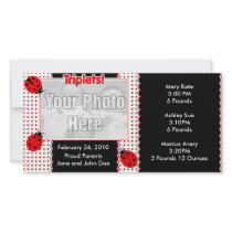 Triplets Birth Announcement Photo Card