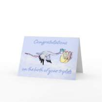 Triplets, Congratulations Birth Of Triplets - Thre Greeting Card