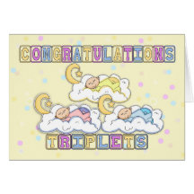 Triplets, naissance de félicitations des triplets  cartes
