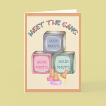 Triplets Photo Template cards