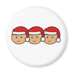 Triplets Santa Hat Graphic Fridge Magnet