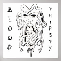 TRIPPY FACES, BLOOD, THIRSTY POSTER