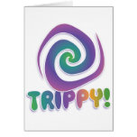 trippy! Groovy 70s psychadellic swirl Cards
