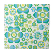 Trippy Hippy Flowers Tile tiles
