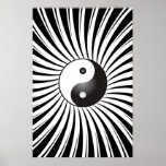 Trippy Poster: Yin Yang Symbol & Spiral Design posters