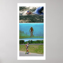 Triptyque de triathlon - peinture poster