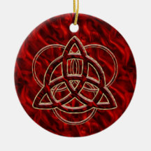 Triquetra Red Silk Ornament