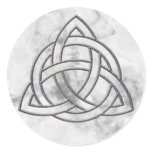 Triquetra Silver Bevel Round Sticker