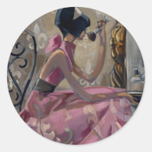 Trish Biddle Powder Pink Vanity Round Sticker