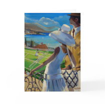 Trish Biddle - Tennis on the Riviera Greeting Card