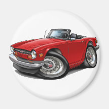 Triumph TR6 Red Car Magnet