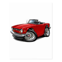 Triumph TR6 Red Car Post Card