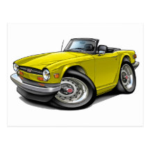 Triumph TR6 Yellow Car Post Card