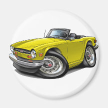 Triumph TR6 Yellow Car Refrigerator Magnets