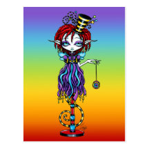 Trixy Pixie Stick Sideshow Circus Fairy Postcard