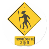 Troglodyte XING Round Stickers