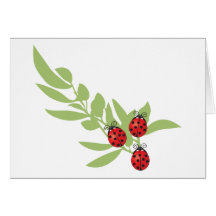 Trois coccinelles chanceuses cartes de vœux