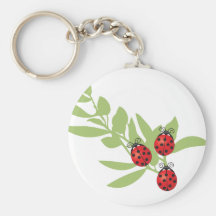 Trois coccinelles chanceuses porte-clef