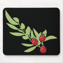 Trois coccinelles chanceuses tapis de souris