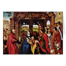 Trois le Roi Altar, panneau moyen : Adoration Cartes De Vœux