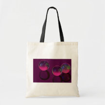 Trois marbres magenta reflétés sacs de toile