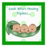 TROIS POIS DANS DES INVITATIONS D'UN TRIPLET DE BA