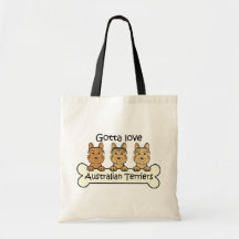 Trois terriers australiens sac fourre-tout