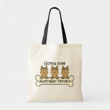 Trois terriers australiens sacs fourre-tout