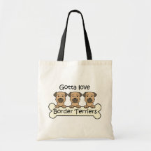 Trois terriers de frontière sac en toile