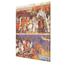Trojans Invading Greek Camp Gallery Wrapped Canvas