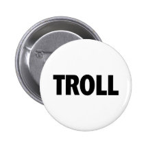 Troll Black Pinback Buttons