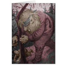 Troll Tearing Down Tree Greeting Card