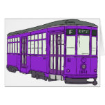 Trolley Trolleybus Streetcar Tram Trolleycar Cars Greeting Card