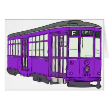 Trolley Trolleybus Streetcar Tram Trolleycar Cars Greeting Card